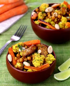 Курица с овощами и нутом по-индийски